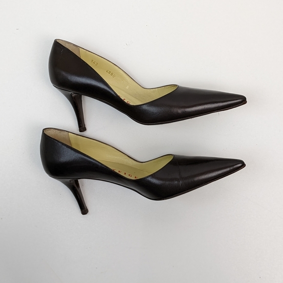 Walter Steiger Chocolate Brown Leather Heels - Picture 2 of 6